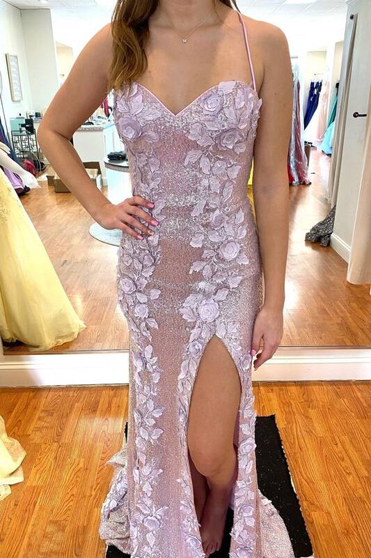 Sexy Wine Red Sequined Long Formal Dress with Slit