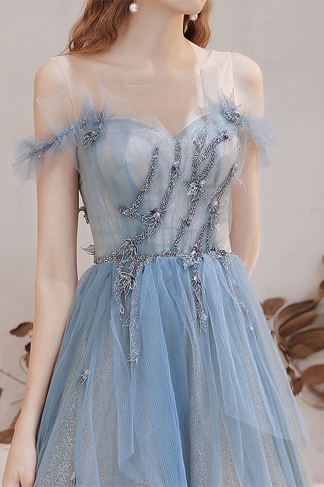 Princess Misty Blue Long Formal Dress