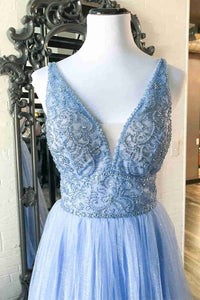 Gorgeous Lilace Beaded Long Prom Dress