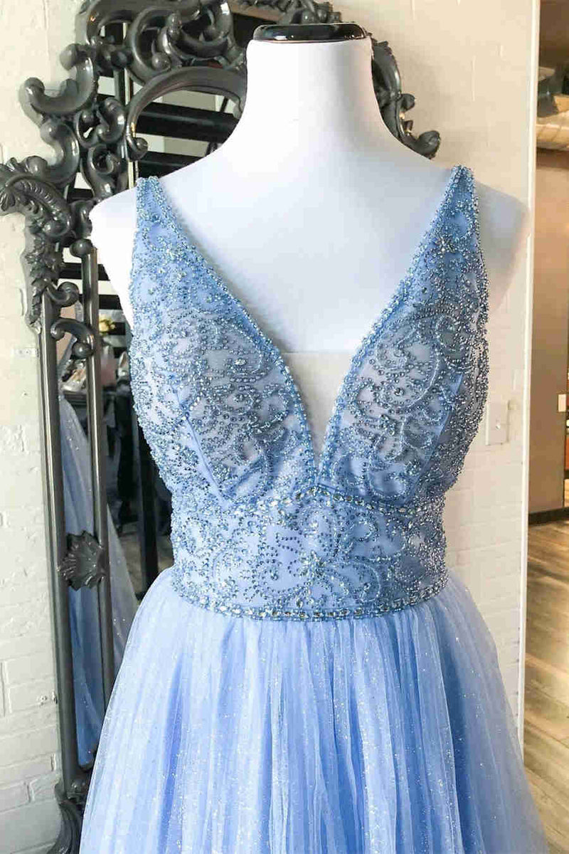 Gorgeous Lilace Beaded Long Prom Dress