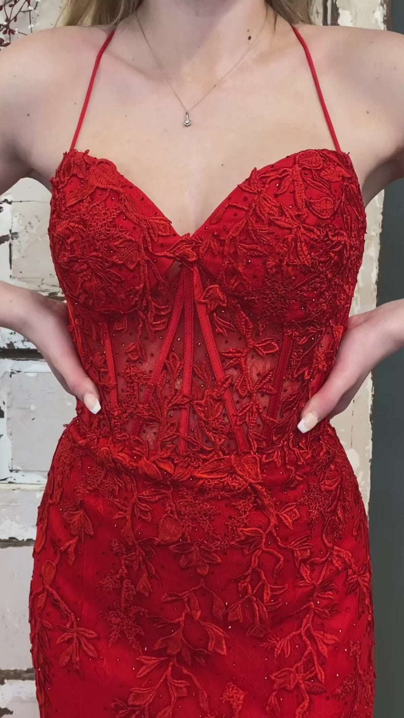 Royal Blue Lace Mermaid Long Formal Dress with Slit