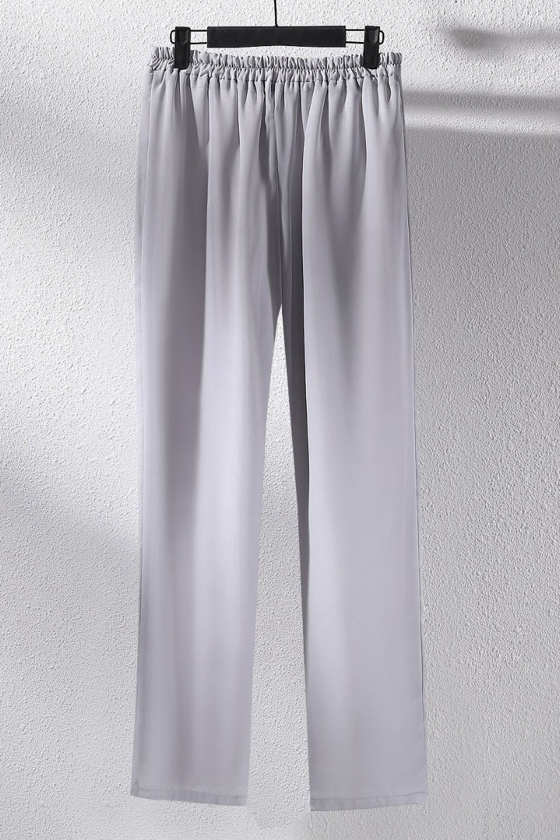 Three-Piece Grey Lace Mother of the Bride Pant Suits