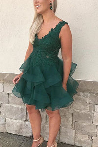 Adorable A-line V Neck Short Homecoming Dress