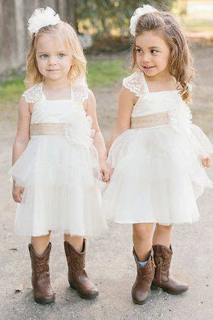 Adorable Ivory Tulle Flower Girl Dress