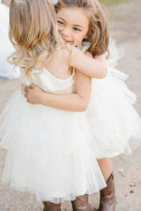 Adorable Ivory Tulle Flower Girl Dress