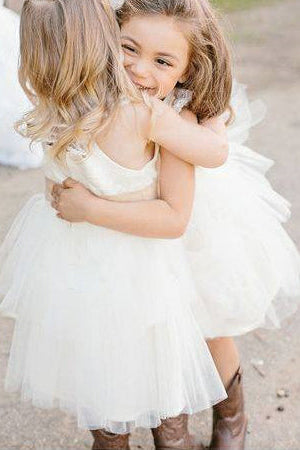 Adorable Ivory Tulle Flower Girl Dress