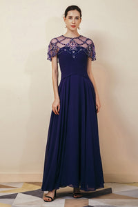 Elegant Green Chiffon A-line Long Mother of the Bride Dress