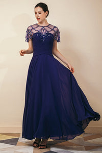 Elegant Green Chiffon A-line Long Mother of the Bride Dress