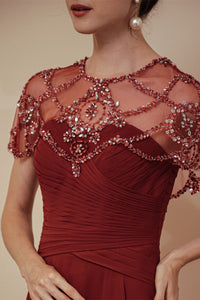 Elegant Green Chiffon A-line Long Mother of the Bride Dress