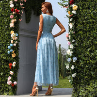 Princess Blue A-line Tea Length Party Dress