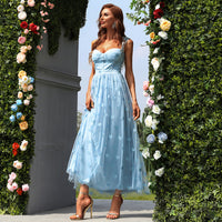 Princess Blue A-line Tea Length Party Dress