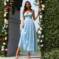 Princess Blue A-line Tea Length Party Dress