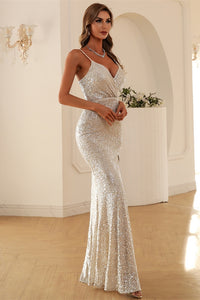 Wine Red Sequins Mermaid Long Formal Dress