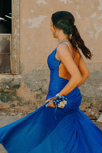 Neon Pink Mermaid Long Formal Dress