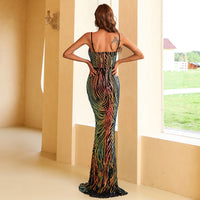 Elegant Black and Sequins Mermaid Long Evening Dress