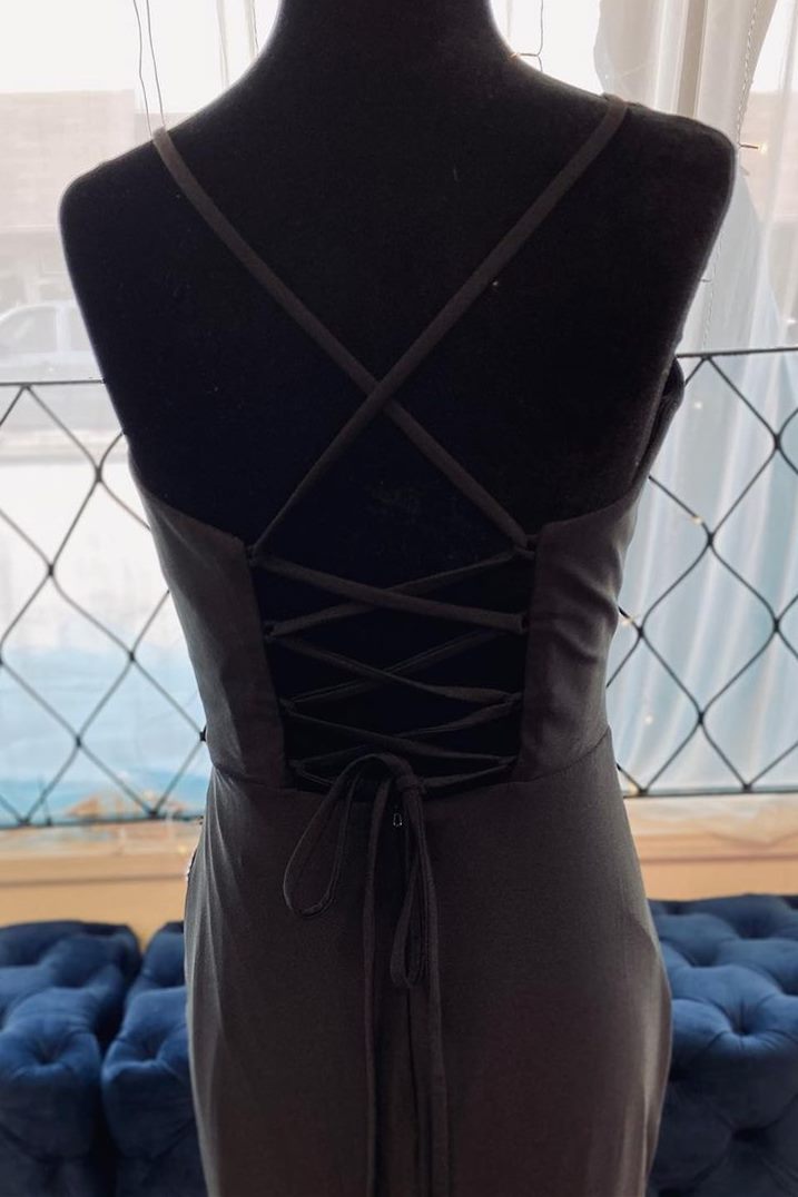 Gorgeous Red Spaghetti Straps Mermaid Long Formal Dress with Sit