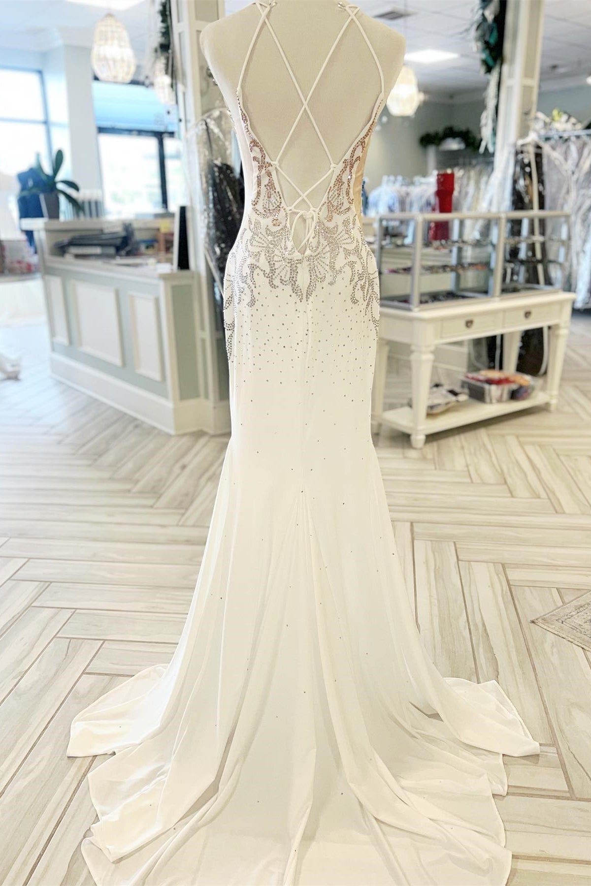 Beaded Royal Blue Mermaid Long Formal Dress