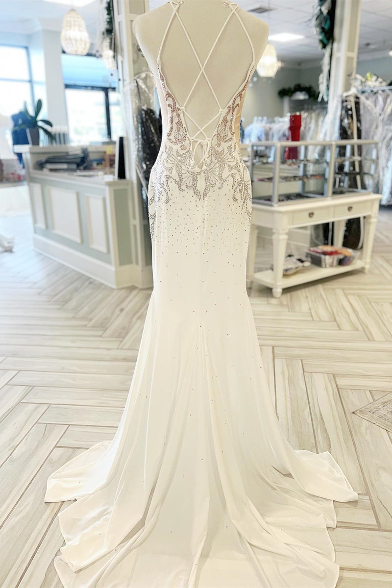 Beaded Royal Blue Mermaid Long Formal Dress