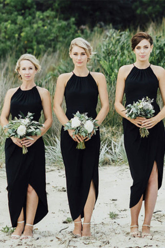 Special Black Chiffon Bridesmaid Dress