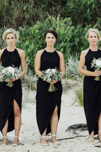 Special Black Chiffon Bridesmaid Dress