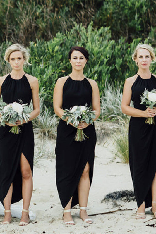 Special Black Chiffon Bridesmaid Dress
