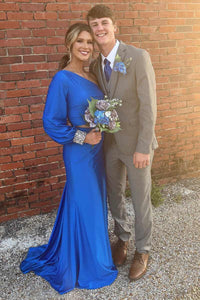 Two Piece Neon Pink One Sleeve Formal Dress