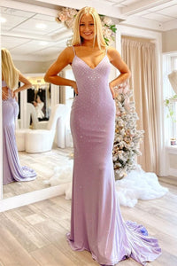 Mermaid Light Blue Long Prom Dress with Sequins
