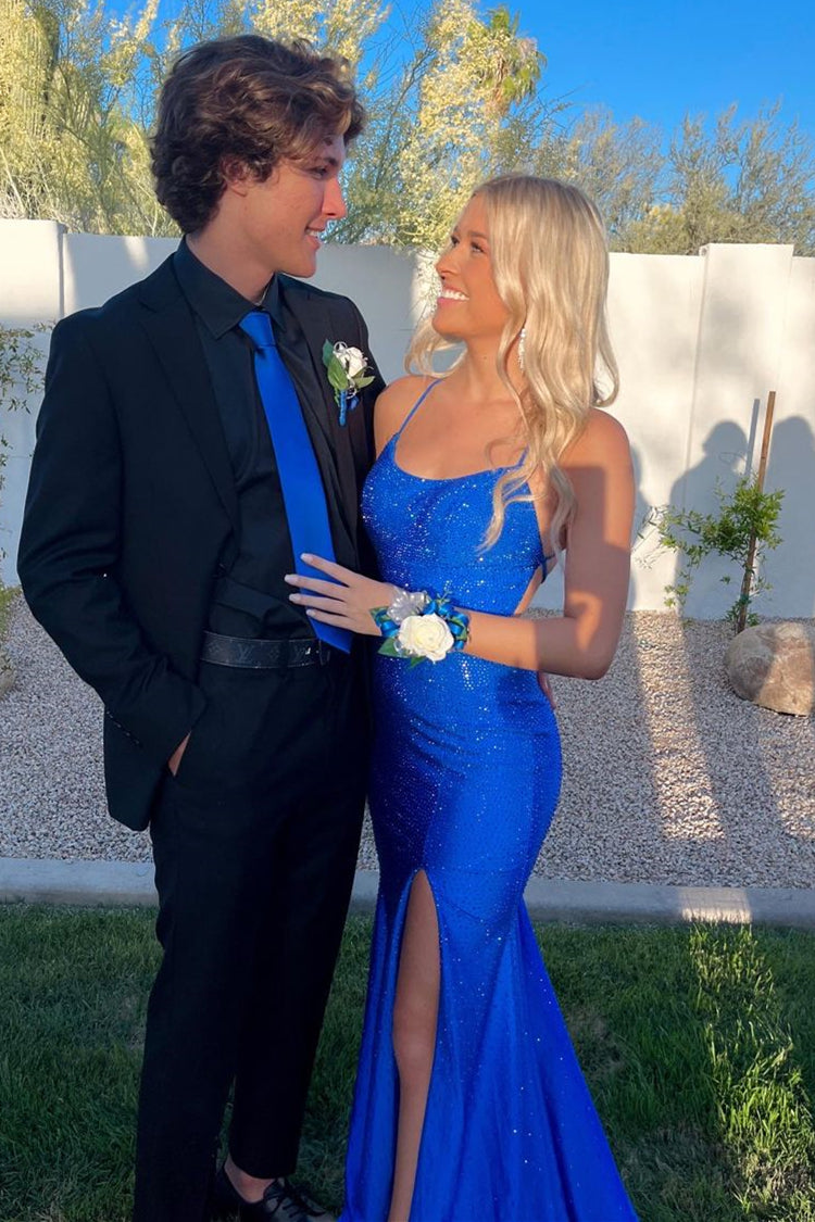 Neon Pink Beaded Mermaid Long Prom Dress