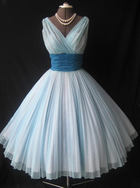 Vintage Short Light Sky Blue Homecoming Dress