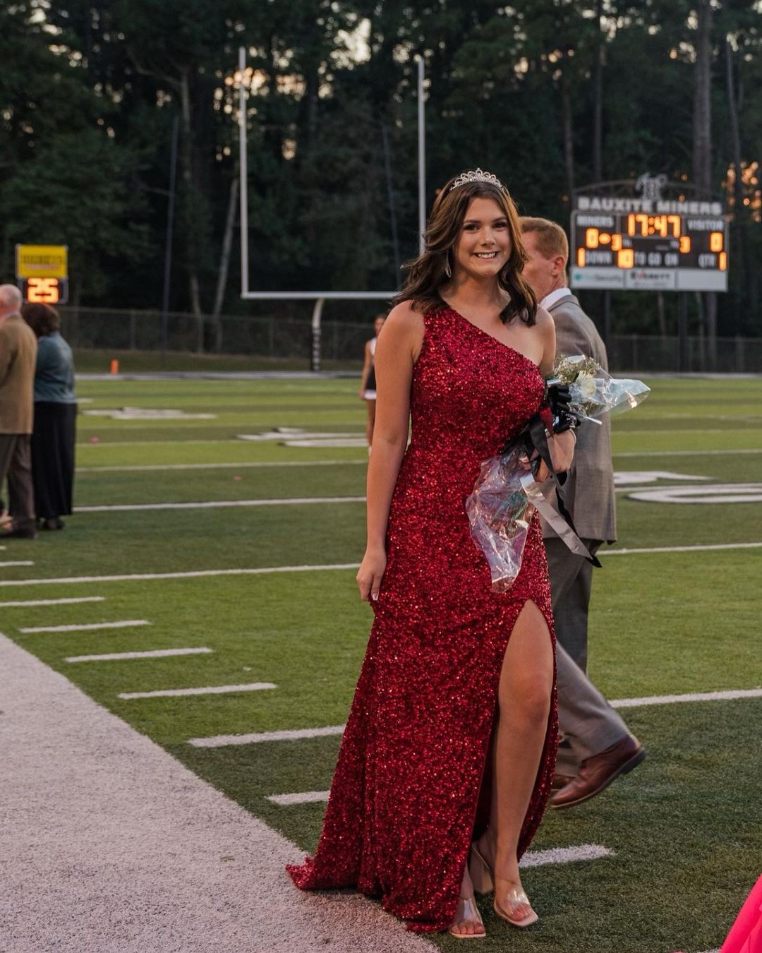 One Shoulder Green Sequins Mermaid Long Prom Dress