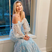 Sweetheart Black Appliques Mermaid Long Formal Dress